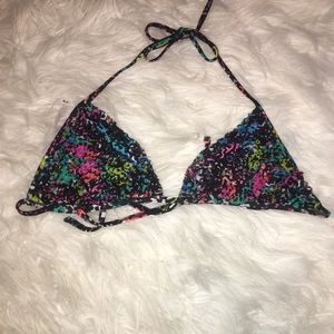 Frilly, colored bikini top